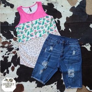 Pink Cactus Tank Top